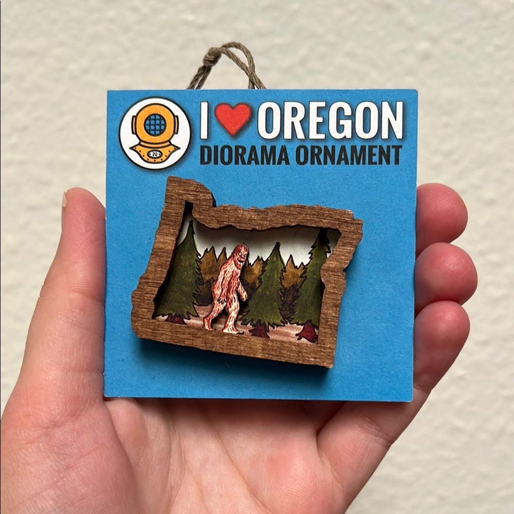 Oregon Bigfoot Diorama Ornament